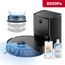 Ultenic T20 Pro Saugroboter Mit Wischfunktion 8000 Pa, Staubsauger Roboter Mit Absaugstation 3,5 L, Roboterstaubsauger Für Tierhaare Teppich Böden, Ai
