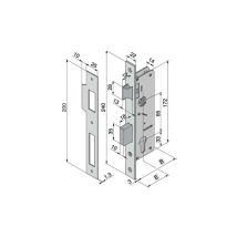 Serratura per infissi in legno – 8021012002709 – Acciaio ottonato, 2 mandate, scrocco reversibile – Welka