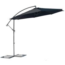 Sombrilla excéntrica Menorca 300 cm Antracita - Aluminio - Poliéster 180 g - 8 costillas - 12 kg