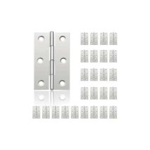 24pcs Small Door Hinges, Stainless Steel Hinges, Diy Hinges For Cabinet Door, Piano Hinges, Jewelry Box, Home Furniture, Hardware Cabinets (44mm 32mm)