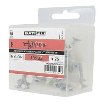 Taco de Tornillo de Nylon 13x35 mm – Anclaje para Placas de Yeso – Resistente y Fácil de Instalar – Ideal para Bricolaje