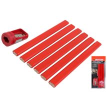 Dekton - 7 Pc Carpenters Pencil And Sharpener Joiner Set Marking Wood Material