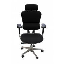 Ergohuman II Chefsessel – Ergonomischer Bürostuhl aus echtem Leder – Höhenverstellbar – 5D-Armlehnen – Schwarz – bis 120 kg – für Gamer und Büro