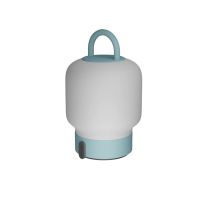 Kooduu - Lampe De Table Portable, Dimmable Et Rechargeable Via Usb - Verre Opale, Turquoise Loome Smokey Teal