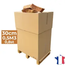 J'Envoie Du Bois - Bois De Chauffage 30cm - Palette De 0,5m3 - Bûches Extra Sèches (étuvées) - Poêle, Insert Cheminée, Brasero, Barbecue, Four À Pizza