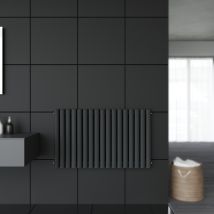 Design Röhrenheizkörper Heizkörper Paneelheizkörper Wandheizung Anthrazit 600x1003mm Doppellagig Horizontal