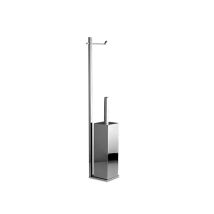 Piantana Bagno Water Quadrata In Ottone Cromato, Base Cm 10 X 10 - Piantana Bagno