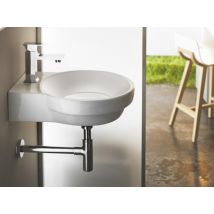 Lavabo de porcelana Marsella – Instalación sobre encimera o pared – Desagüe oculto – Diseño elegante