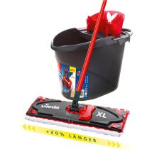 Vileda Ultramax XL Bodenwischer-Set – 42 cm Wischbreite – Mikrofaserbezug – PowerPresse – für alle harten Bodenbeläge