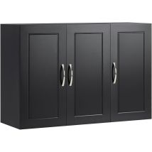 Frg231-l-sch Hängeschrank Badschrank Mit Zwei Türen Küchenschrank Medizinschrank Wandschrank Badmöbel Schwarz Bht Ca. 90x60x30cm - Sobuy