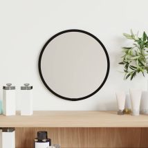 Espejo De Pared Redondo Negro Ø20 Cm Vidaxl