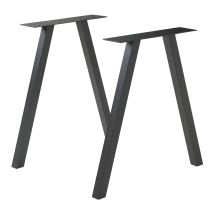 Set Di 2 Gambe Heustreu Per Mobili Fai Da Te - Altezza 72 Cm - Acciaio Nero [en.casa]