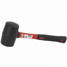 Gummihammer 450g Schwarz – Fiberglasgriff – Ergonomisches Design – Ideal für Bodenarbeiten