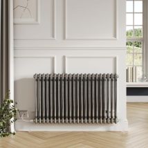 Greenedhouse - Electric 2 Column Raw Metal Column Radiators - 600mm High 812mm Wide