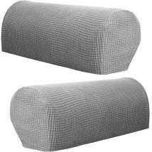 Morejieka - Armchair Arm Covers Stretch Sofa Arm Caps Armrest Covers For Chairs Furniture Protector Set Of 2 (light Grey)