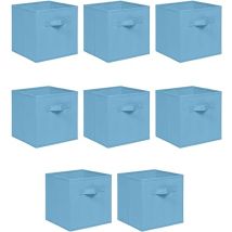 Foldable Storage Boxes,non-woven Fabric Storage Box Set,storage Drawers For Cube Storage Unit,26.5x26.5x28 Cm (light Blue, Set Of 8)
