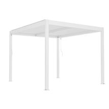 Pergola Reviva 3x3,5m, Alette Orientabili In Acciaio, Struttura In Alluminio Bianco