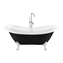 Vasca Da Bagno Freestanding Con Piedini Darlington Nera 175 Cm Piedini Di Leone Bianchi