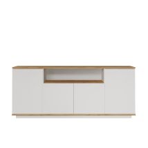 Buffet - Fr15 - 4 Portes - 180 X 75 X 45 Cm - Pin Atlantique / Blanc