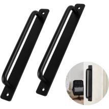 Aiducho 2pcs Black Aluminum Alloy Door Handle Heavy Duty Sliding Door Handle For Interior Exterior Door Barn Door Wardrobe Closet Bedroom With 4 