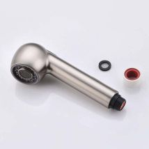 Douchette Robinet Cuisine Remplacement 2 Jets Tête Douchette Pour Mitigeur Extractible Cuisine, Filetage Droit G1/2, Nickel Brossé