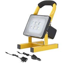 Baustellenscheinwerfer, 10-w-led-arbeitsleuchte, 1000 Lm Wiederaufladbarer Led-flutlichtstrahler, 6000 K Kaltweiß, Ip65 Baustellenbeleuchtung, 