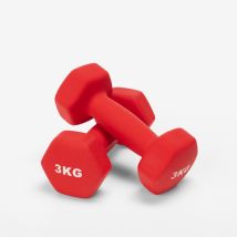 Coppia 2 X 3kg Manubri Pesetti Palestra E Fitness In Vinile Megara