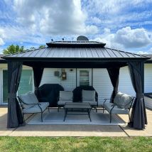 Purple Leaf Pergola De Jardin Extérieur Économique, Hardtop Tonnelle, Pavillon En Aluminium Avec Toit Double En Acier Galvanisé, Gazebo Avec 