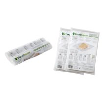 Foodsaver Kit 2 Rotoli Termosigillabili 28 Cm X 5.5 M + 2 X 48 Sacchetti 20.3 X 29.2 Cm Per Macchine Sottovuoto Alimenti, Senza Bpa