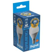 Lampadina Led Beghelli Sfera Saving E14 - 700 Lumen - 7w Lampadina Luce Calda - 3000k