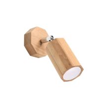 Ledbox - Sollux Lighting Zeke Faretto Singolo In Legno Di Quercia Octagon, 1x Gu10