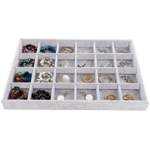Handmade Stackable Velvet Jewelry Trays For Rings, Earrings, Bracelets, And Other Jewelry. Storage Tray (24 Grids)