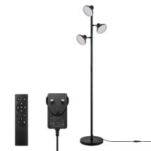 Emitto Floor Lamp, 3-light Dimmable Standing Lamp, Remote Touch, Black
