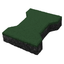 Gummiziegel - 43 Mm - H-form - Grün - Rutschfester Fallschutz-bodenbelag Für Sport-, Spielplatz & Stall