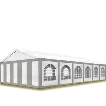 Hochwertiges Partyzelt 6x12 M Pavillon Zelt Pe Plane 450 N Gartenzelt Festzelt Bierzelt Wasserdicht Grau-weiß