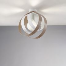 Belight - Plafoniera Con Diffusore Taglio Laser In Ferro Laccato Bianco E Tortora 1 Luce H.28 - Ø26