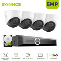 Sannce - 5mp Sistema De Seguridad Poe ,s+265,acceso Remoto, Detección Personas Vehículos,4tb Hdd