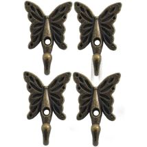 Perchero De Pared Con Diseño De Mariposas, 4 Piezas, Toallero Vintage, Colgador De Pared Para Cocina, Baño Y Dormitorio - Sollbry