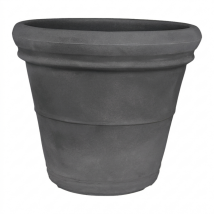 Vase Décoratif Classique Traditionnel Ø40 H32 En Polymère Anthracite Résistant Pour Plantes De Jardin Et Terrasse - Fabriqué En Italie - Monacis