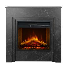 Camino Elettrico Caminetto Da Terra Bellini In Legno Effetto Marmo Nero Made In Italy L96 X P35 X H96