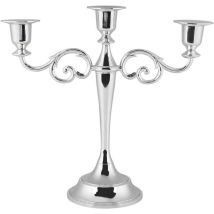 Portacandele In Metallo Vintage A 3 Rami Per Decorazioni Da Tavolo Per Matrimoni (colore: Argento)