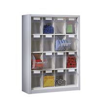 Armadio pensile con cassette modulari 910x665x250mm – 16 cassettine ABS – Grigio chiaro RAL 7035 – Lockweiler