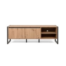 TV-Ständer Eiche anthrazit – 160 x 55 x 40 cm – Praktische Ablagen – Bausatz
