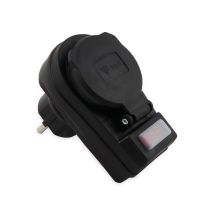 Mcpower Schutzkontakt-zwischensteckdose Mit Schalter, Ip44, Schwarz