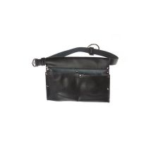 Jouanel – tabcf – Grembiule da cassero nero in pelle morbida con tasche e anello per accessori – 25mm