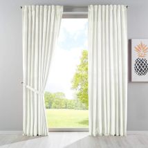 Milano 20357 - Tenda Oscurante In Velluto, Con Passanti E Passanti Per Tunnel, Accorciabile, 2 Pezzi, Altezza X Larghezza 280 X 135 Cm, Colore: Crema 