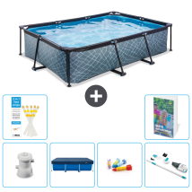 Exit-toys Piscina Exit Rettangolare - Effetto Pietra - 300x200x65 Cm - 7-pezzi S269