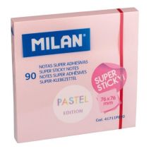 Milan Block 90 Notizen Super Haftnotizen 76x76 Pastellrosa