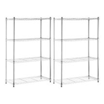 7h Seven House - Pack 2 Estanterías Metálicas Con 4 Baldas Ajustables 137x91.4x35.5cm 320kg 7house