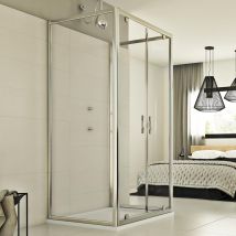 Duschkabine 3-seitig Klarglas H 198 Mod. Cristal Trio 2 Türen 70x120x70 Cm